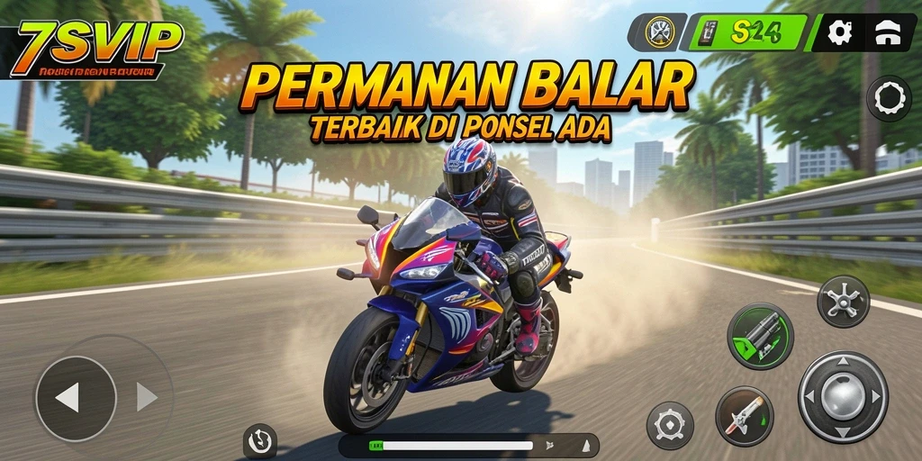 Tampilan gameplay <strong>7SVIP</strong> dengan aksi balap motor yang seru.