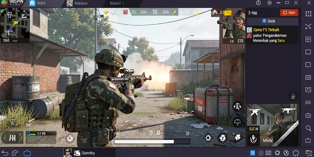 Tampilan menarik dari gameplay seru 98SPIN dengan aksi menembak yang intens.