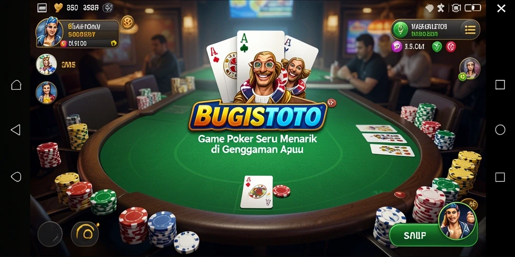 Tampilan gameplay Poker yang menegangkan di BUGISTOTO.