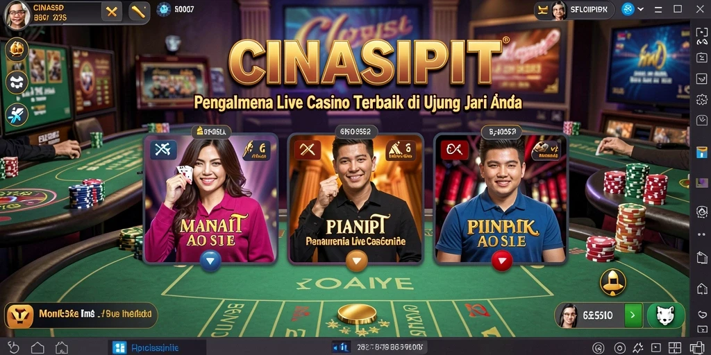 Tampilan menarik gameplay Live Casino CINASIPIT dengan dealer profesional.