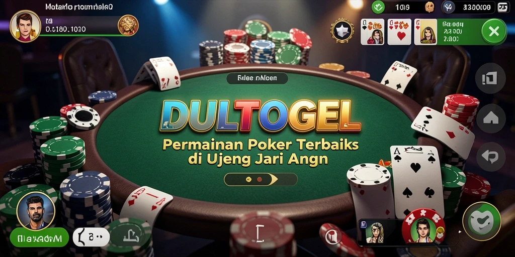 Screenshot DULTOGEL menampilkan aksi seru permainan Poker.