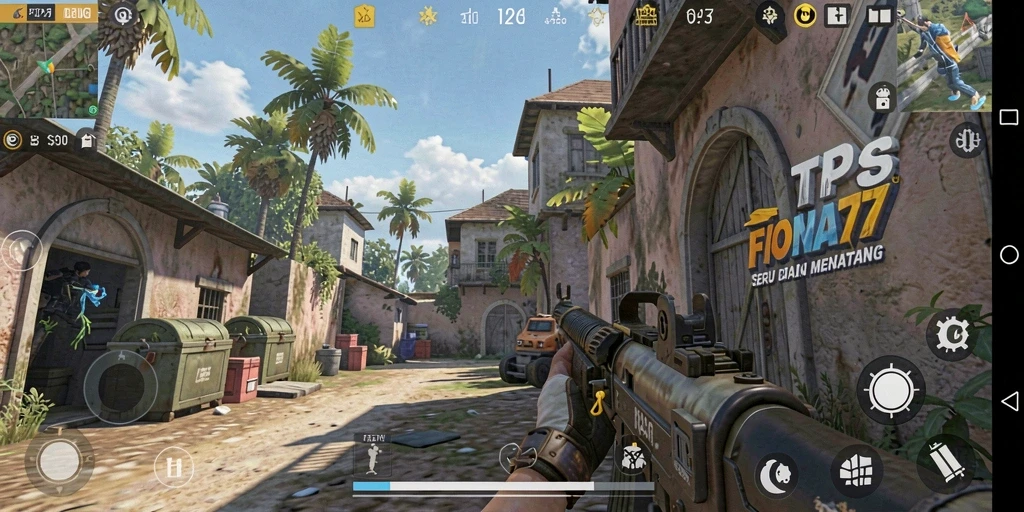 Tampilan gameplay aksi intens di FIONA77.