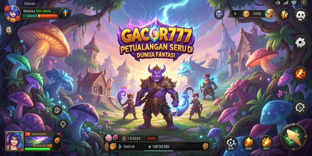 Tampilan tangkapan layar utama GACOR777 menunjukkan aksi petualangan yang mendebarkan.