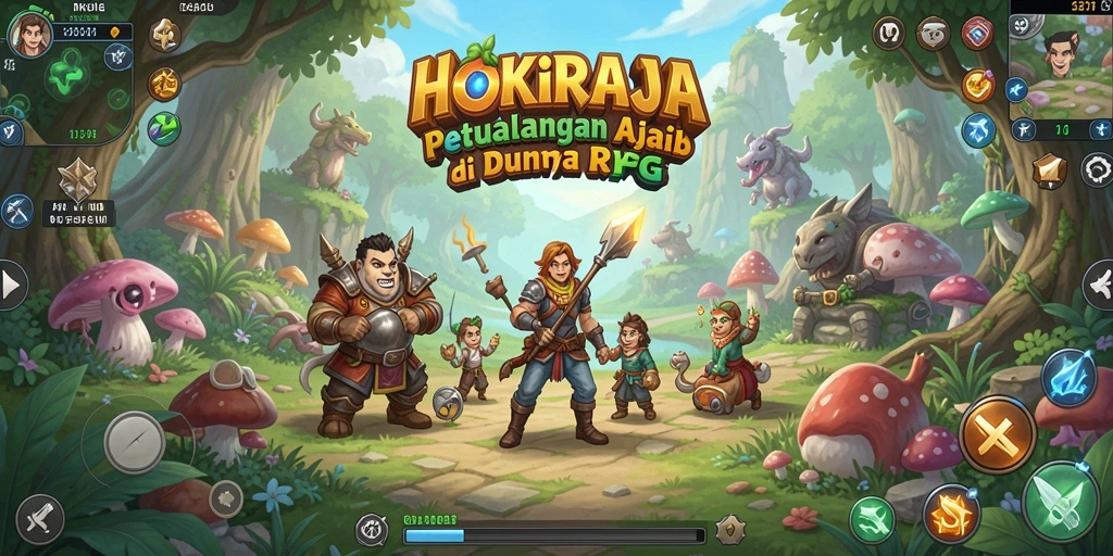 Tampilan utama gameplay HOKIRAJA dengan karakter dan aksi yang mendebarkan.