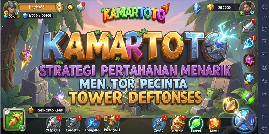 Menara pertahanan yang kuat melawan gelombang musuh di KAMARTOTO.