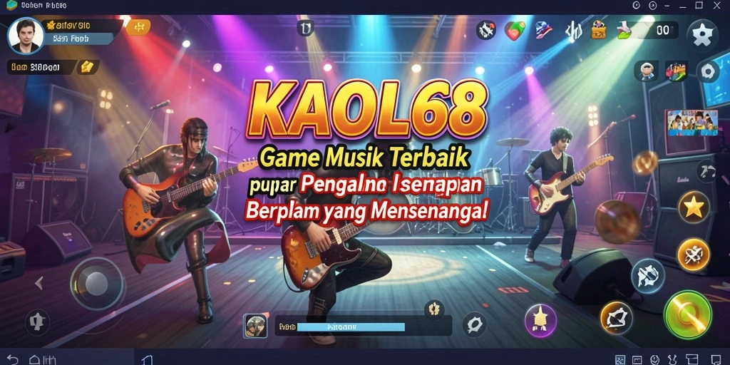 Tampilan gameplay KAOL68 dengan berbagai pilihan lagu.
