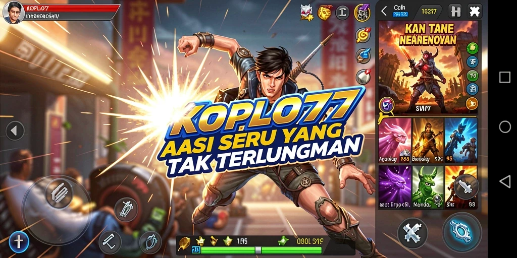 Tampilan gameplay KOPLO77 yang penuh aksi dan dinamis.