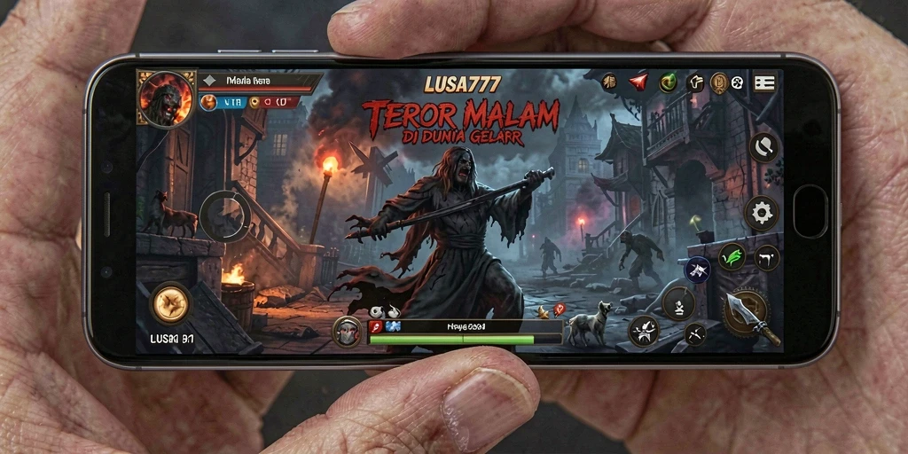 Screenshot gameplay LUSA777 yang menampilkan suasana horror yang mencekam.