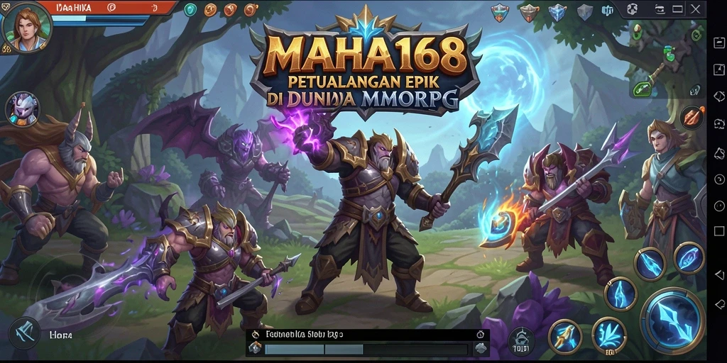Screenshot gameplay <strong>MAHA168</strong> yang menampilkan pegiat petualangan dalam dunia fantasi.