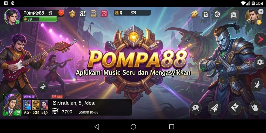 Tampilan gameplay seru di POMPA88 dengan variasi lagu menarik.