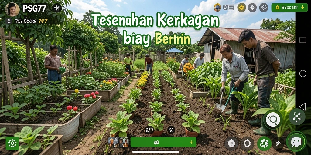 Screenshot gameplay PSG77 menunjukkan lahan pertanian yang subur.