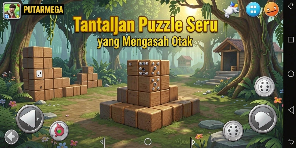 Gameplay menarik PUTARMEGA dengan puzzle yang menantang.