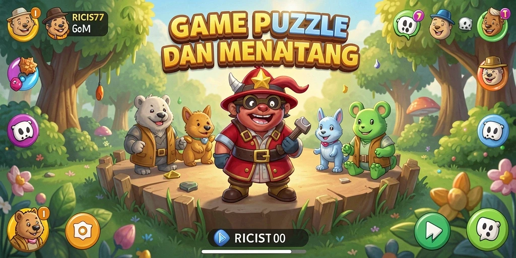Screenshot RICIS77 menampilkan gameplay puzzle yang menantang dan menarik.