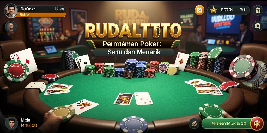 Screenshot gameplay RUDALTOTO yang menunjukkan momen seru bermain poker.