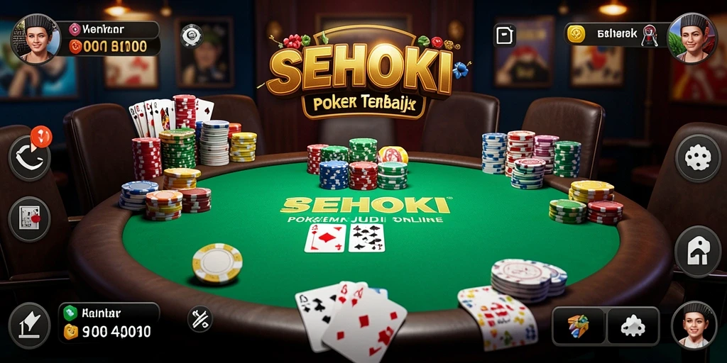 Screenshot gameplay SEHOKI dengan aksi poker seru.