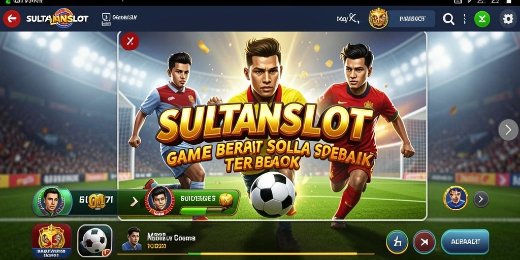 Antarmuka menarik dengan tema sepak bola yang mengasyikkan.