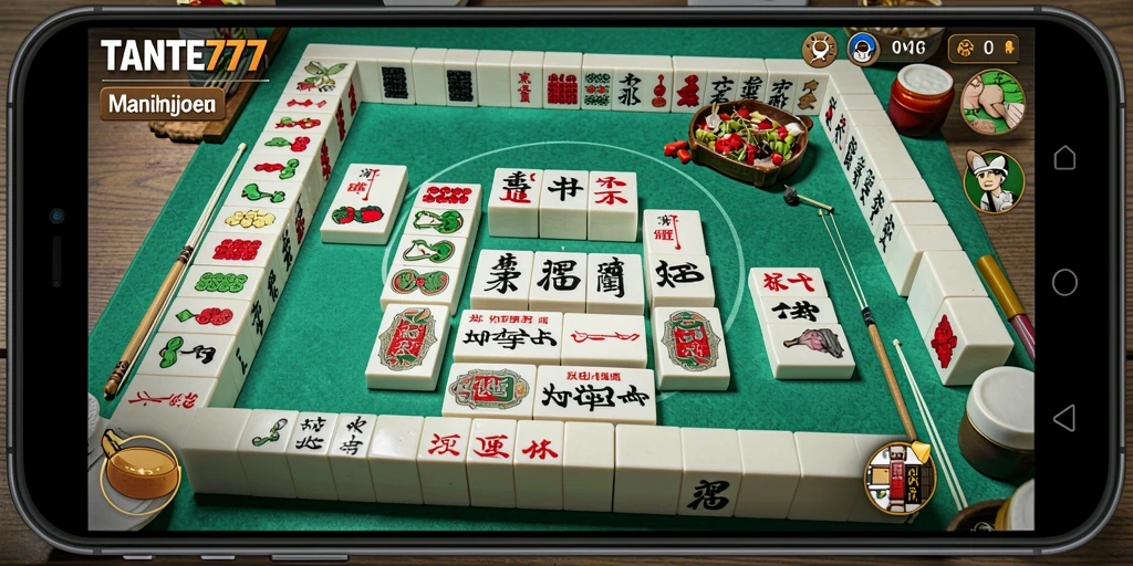 Tampilan gameplay seru dalam TANTE777 dengan Mahjong yang menantang.