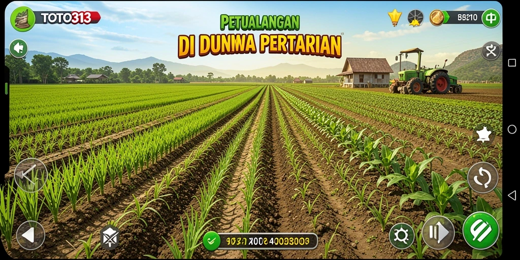 Screenshot gameplay TOTO313 menampilkan aktivitas bertani yang seru.