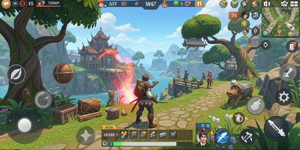 Screenshot gameplay W67 yang menampilkan petualangan Open World yang mendebarkan.