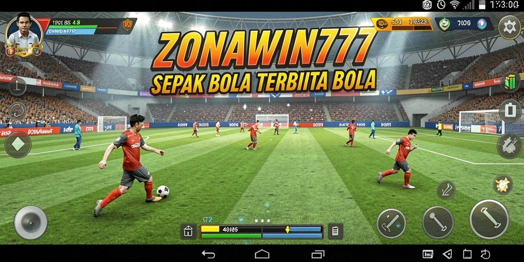 Screenshot ZONAWIN777 menampilkan aksi sepak bola mendebarkan.